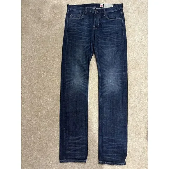 All Saints Dark Blue Straight Men Jeans - Picture 2 of 11